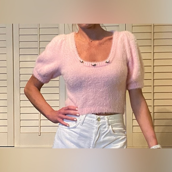 For Love and Lemons fuzzy cropped sweater - Picture 6 of 11